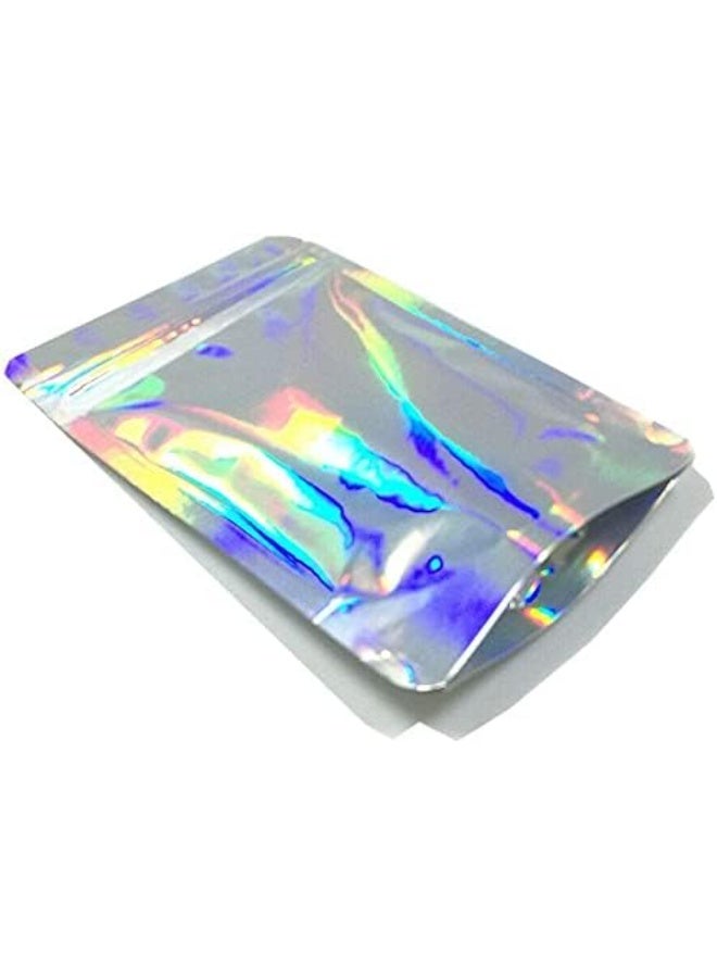 30PCS Metallic Zip Lock Bags Aluminum Foil Mylar Bags Glossy Reusable Reclosable Smell Proof Heat Sealable Packaging Bag for Candy Jewelry Food Grade Double Side Silver Zipper Pouch (12x18 cm) - Image 3