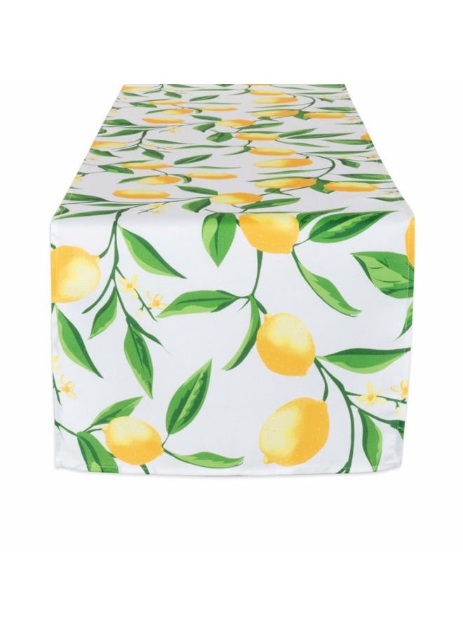 DII CAMZ11287 Table Runner, Spilll Proof and Waterproof for Outdoor or Indoor Use, Machine Washable, 14x72, Lemon Bliss - Image 1