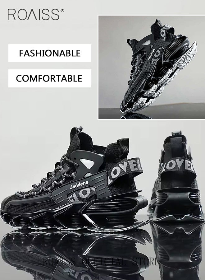 رويس أحذية رياضية أنيقة للرجال، أحذية رياضية خفيفة الوزن ومسامية للرجال، أحذية رياضية غير قابلة للانزلاق برباط، أحذية رياضية ممتصة للصدمات مع بطانة ناعمة، مناسبة للارتداء اليومي والأنشطة الخارجية - Image 5