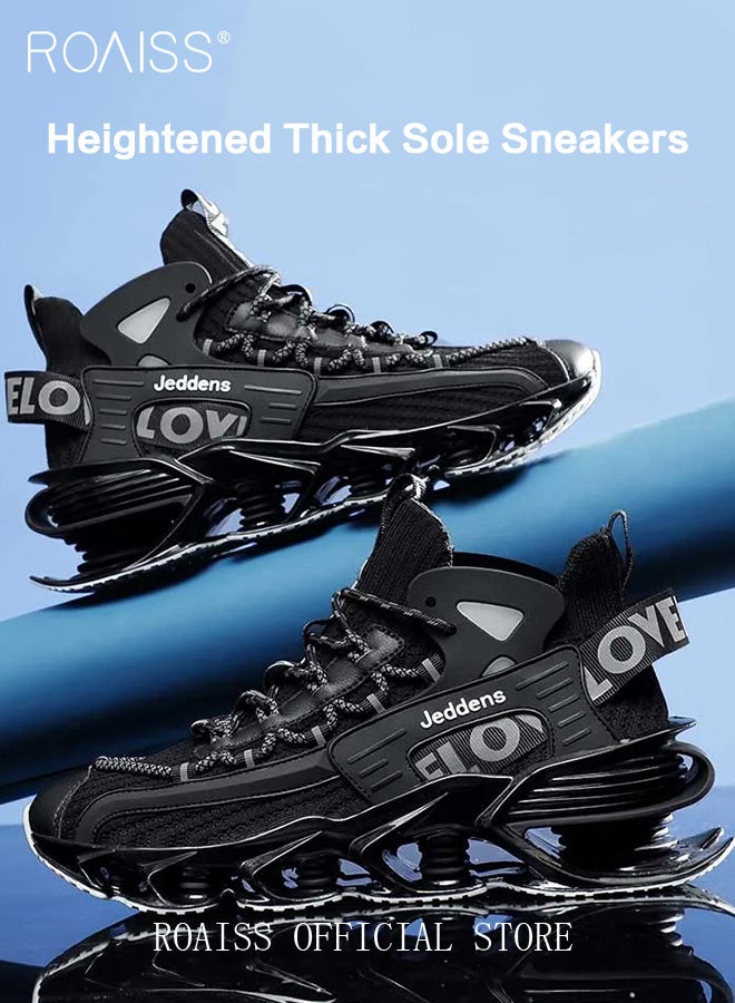 رويس أحذية رياضية أنيقة للرجال، أحذية رياضية خفيفة الوزن ومسامية للرجال، أحذية رياضية غير قابلة للانزلاق برباط، أحذية رياضية ممتصة للصدمات مع بطانة ناعمة، مناسبة للارتداء اليومي والأنشطة الخارجية - Image 1