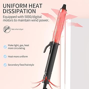 K&K KK Professional Infrared Curling Iron 32mm 230 Degrees Celsius Max Dual Voltage Rose Gold Aluminium Tube - Image 3