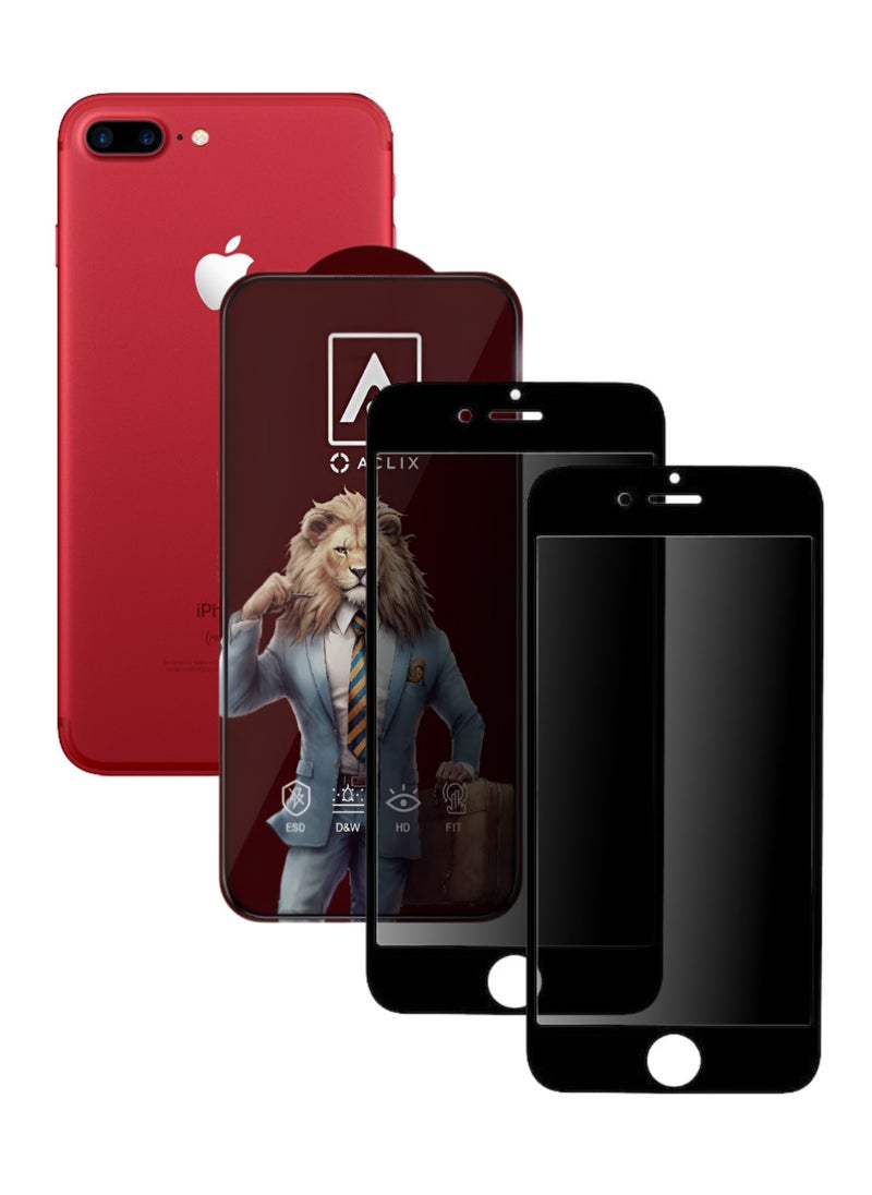 ACLIX 2 Pieces Antistatic ESD Dustof Premium Quality High Definition Anti-Spy Privacy Tempered Glass Screen tector Designed For  iPhone 7 Plus - Image 1