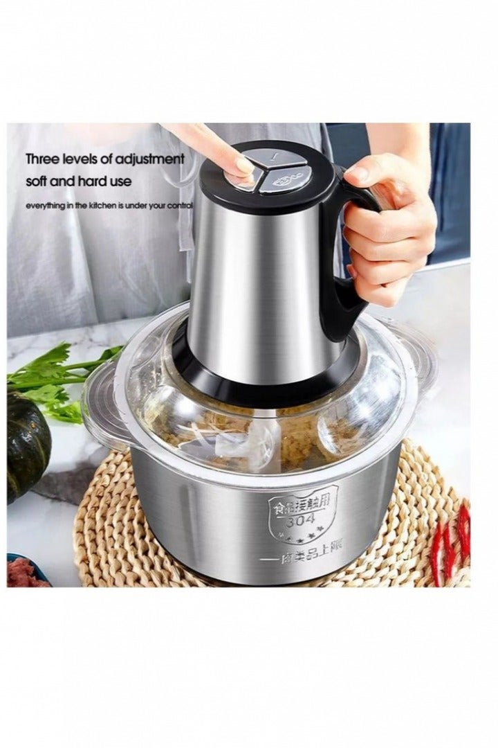 I Lite Electric Food Chopper 600W, 3L Stainless Steel Bowl – Double Blade Multi-Function Meat Grinder & Vegetable Cutter with 2 Speed Modes – High-Power Kitchen Processor for Chopping, Mincing & Mixing - Image 3