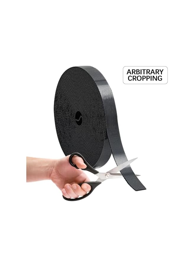 PROMASS Hook and Loop Tape, 6m Double Sided Hook Loop Rolls, 20mm Wide Nylon Self Adhesive Heavy Duty Strips, for Household Kitchen School Office(Black)  - Image 5