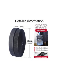 PROMASS Hook and Loop Tape, 6m Double Sided Hook Loop Rolls, 20mm Wide Nylon Self Adhesive Heavy Duty Strips, for Household Kitchen School Office(Black)  - Image 3