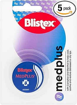 Blistex MedPlus Lip Balm Jar Helps Soothe Dry and Chapped Lips Multipack 7g x 5 - Image 1