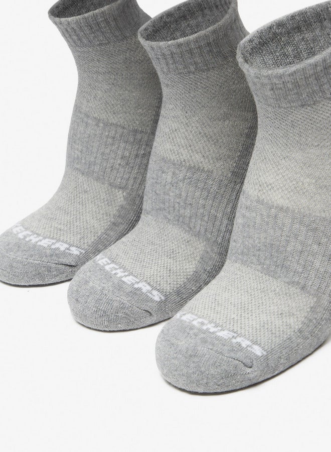 SKECHERS Logo Print Crew Length Sports Socks - Set of 3 - Image 2