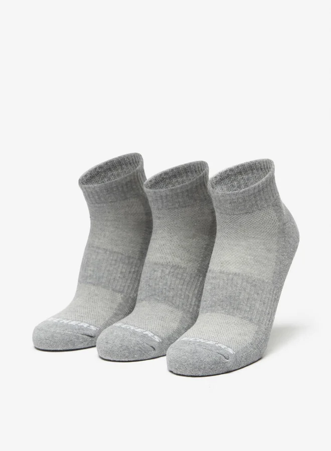 Logo Print Crew Length Sports Socks - Set of 3