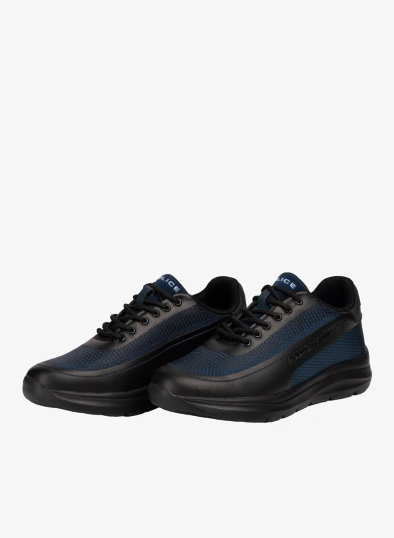 Police Police Men's Wave-Panel Low-Top Sneakers with Fluid Organic Design Lines, Cushioned Sole Unit & Athletic Casual Styling – Blue