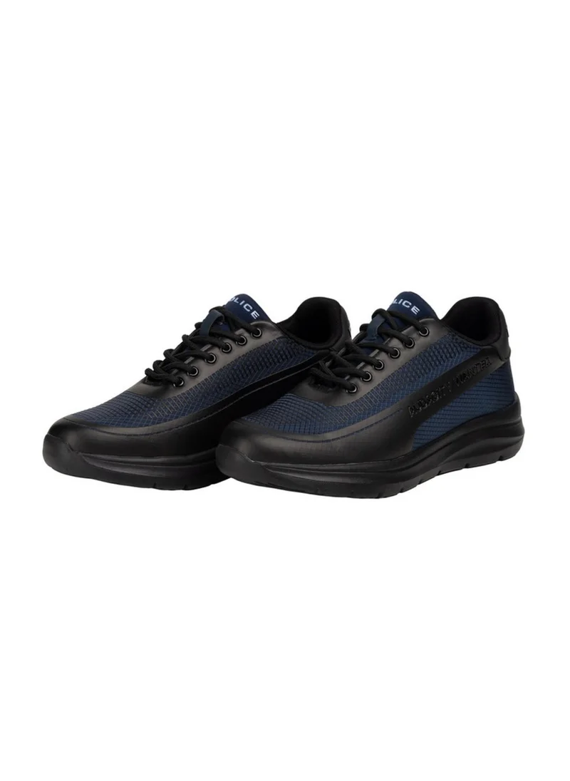 بوليس Police Men's Wave-Panel Low-Top Sneakers with Fluid Organic Design Lines, Cushioned Sole Unit & Athletic Casual Styling – Blue