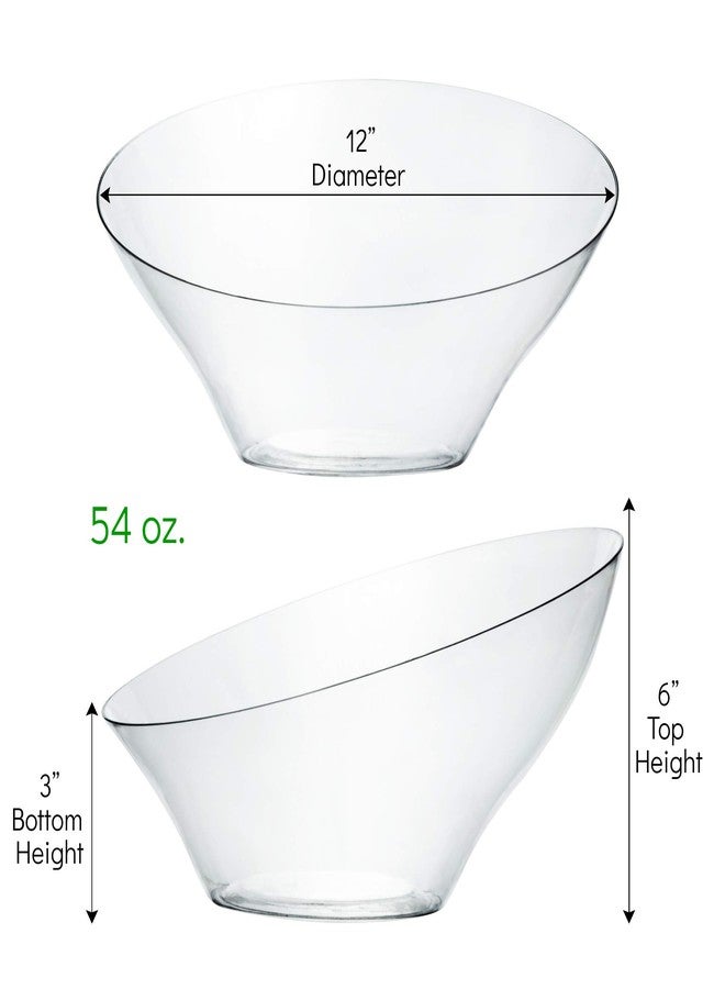 PLASTICPRO Disposable Angled Plastic Bowls Round Large Serving Bowl, Elegant for Party's, Snack, or Salad Bowl, Clear Pack of 4 - Image 4