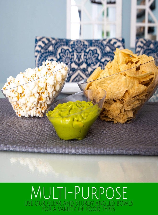 PLASTICPRO Disposable Angled Plastic Bowls Round Large Serving Bowl, Elegant for Party's, Snack, or Salad Bowl, Clear Pack of 4 - Image 5