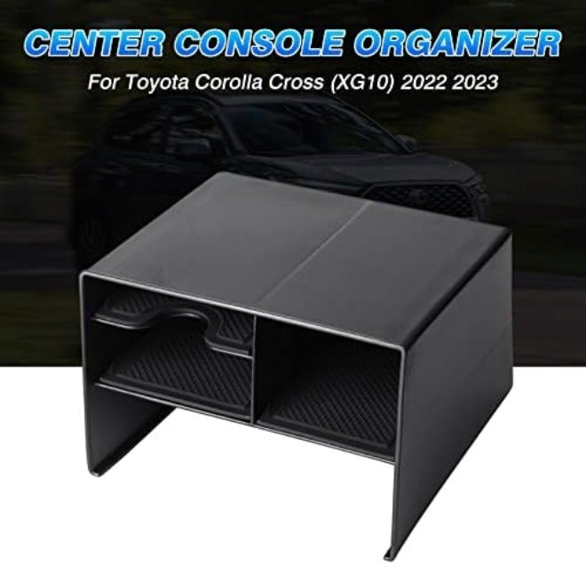 Center Console Organizer Tray For Toyota Corolla Cross 2022-2023 Without Wireless Charger, Armrest Storage Box Insert Tray, Black - Image 4