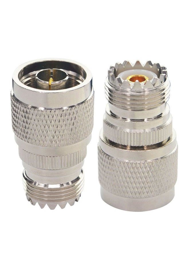 BOOBRIE BOOBRIE RF Coaxial Adapter UHF Female SO239 to N Male Connector for Antennas Wireless LAN Devices WiFi Radios External Antenna Pack of 2 - Image 1