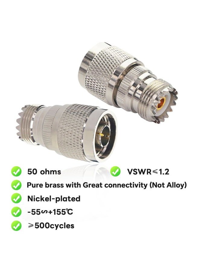 BOOBRIE BOOBRIE RF Coaxial Adapter UHF Female SO239 to N Male Connector for Antennas Wireless LAN Devices WiFi Radios External Antenna Pack of 2 - Image 3