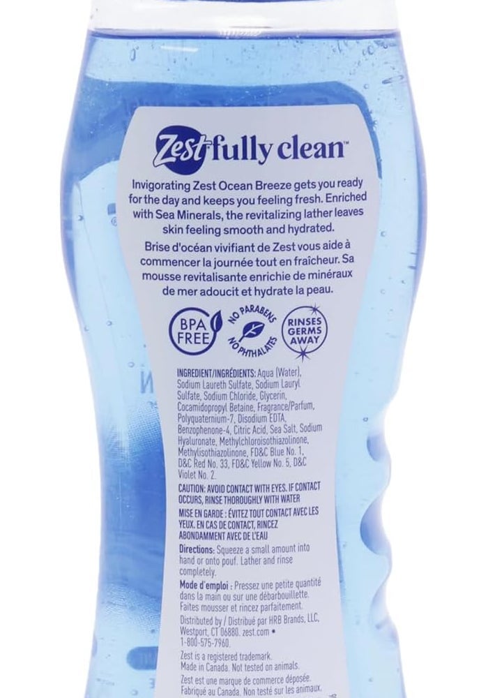 Zest Ocean Breeze Body Wash 18 oz - Pack of 6 - Image 2