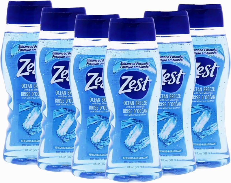 Zest Ocean Breeze Body Wash 18 oz - Pack of 6 - Image 1