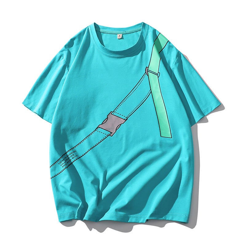 Cross-border Exclusive American Heavy T-shirt Men's Short-sleeved Men's Summer Trendy Brand ins Loose Casual Men's Half-sleeved T-shirt - Image 1