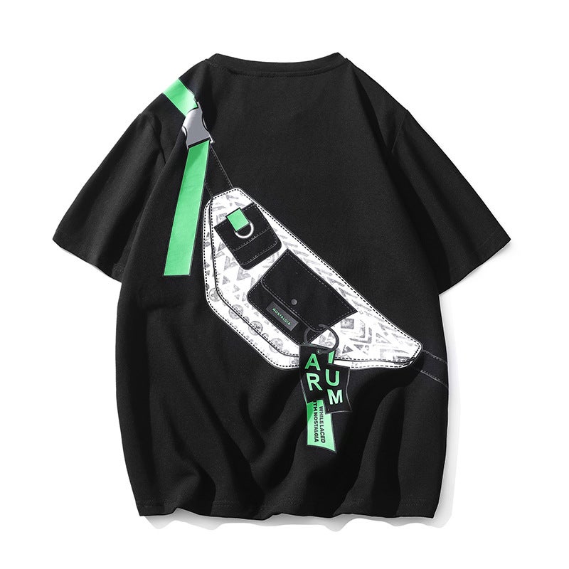 Cross-border Exclusive American Heavy T-shirt Men's Short-sleeved Men's Summer Trendy Brand ins Loose Casual Men's Half-sleeved T-shirt - Image 3