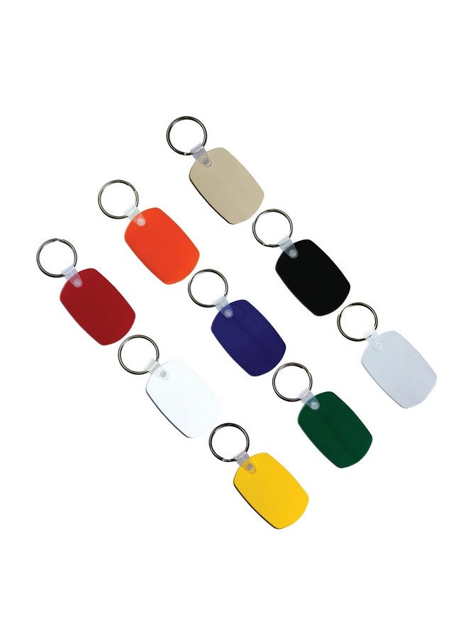 AAkron Pvc Material Standard Shaped Flexible Key Tag With Rings, Key Chain - Set Of 9 - Image 1