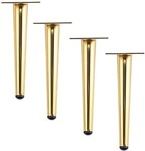 Ventuos 10 Inch Furniture Legs Gold Straight Tapered TV Cabinet Legs Dresser Legs Coffee Table Legs Couch Sofa Legs MidCentury Modern Style Metal Furniture Feet 4Pcs 12 - Image 1