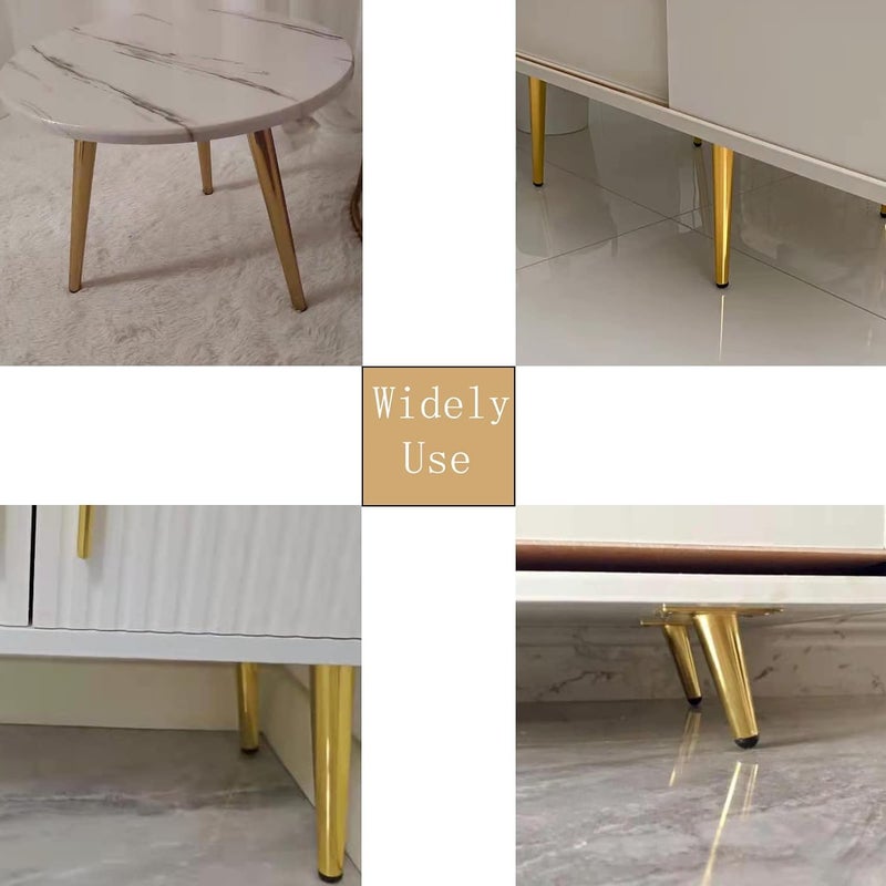 Ventuos 10 Inch Furniture Legs Gold Straight Tapered TV Cabinet Legs Dresser Legs Coffee Table Legs Couch Sofa Legs MidCentury Modern Style Metal Furniture Feet 4Pcs 12 - Image 4