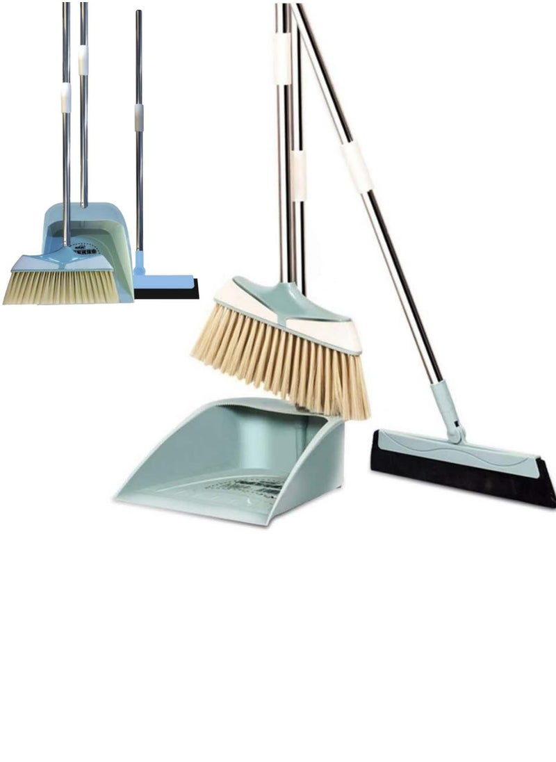 AIWANTO Broom and Dustpan Cleaning Set, Compact Sweeping Tool for Home, Office, Kitchen and Floor Cleaning, Space Saving Design  - Image 1