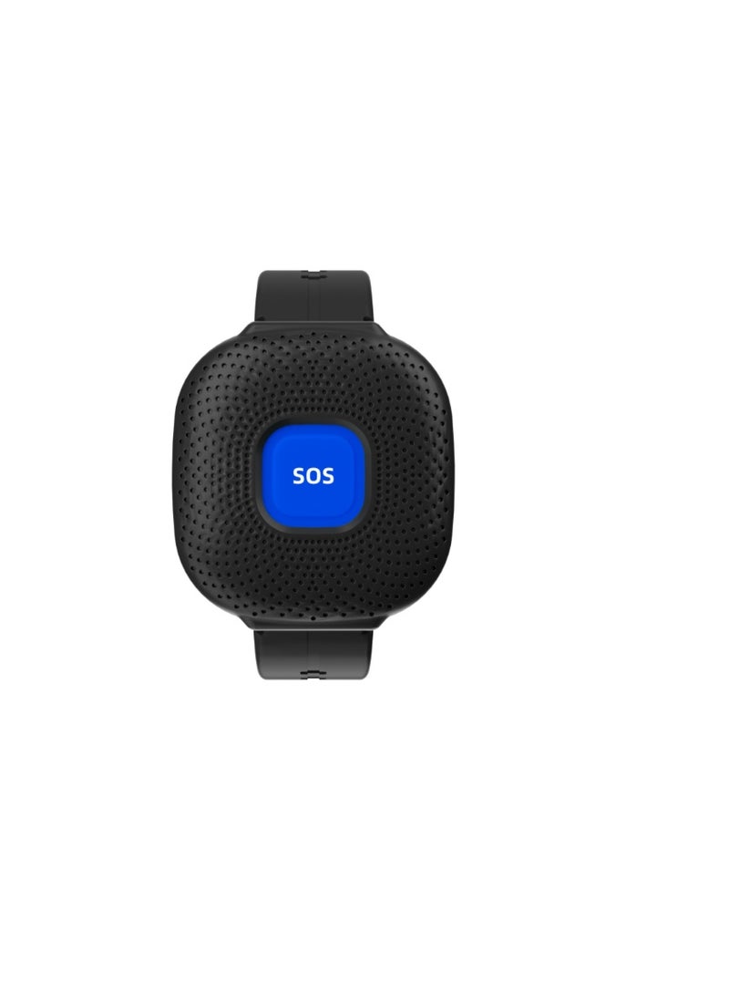 Smart SOS Emergency Bracelet – Waterproof WiFi Safety Alert Wristband with One-Click SOS Call & Fall Detection for Elderly Care, Black