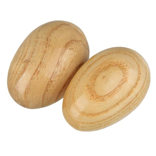 Lovermusic Finish Percussion Wooden Egg-Shaped Shakers Musical Instrument Tool Pack of 2 - Image 3