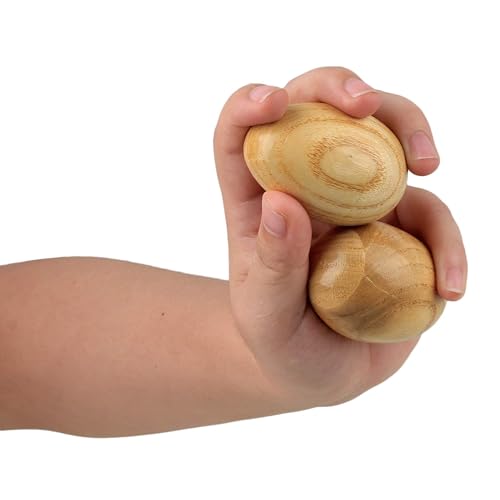 Lovermusic Finish Percussion Wooden Egg-Shaped Shakers Musical Instrument Tool Pack of 2 - Image 4
