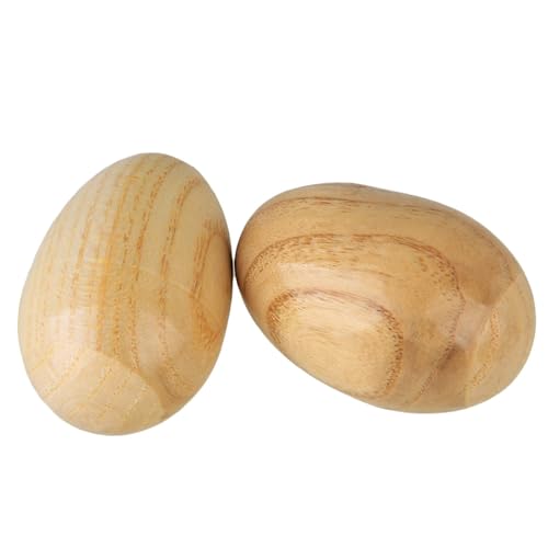 Lovermusic Finish Percussion Wooden Egg-Shaped Shakers Musical Instrument Tool Pack of 2 - Image 2