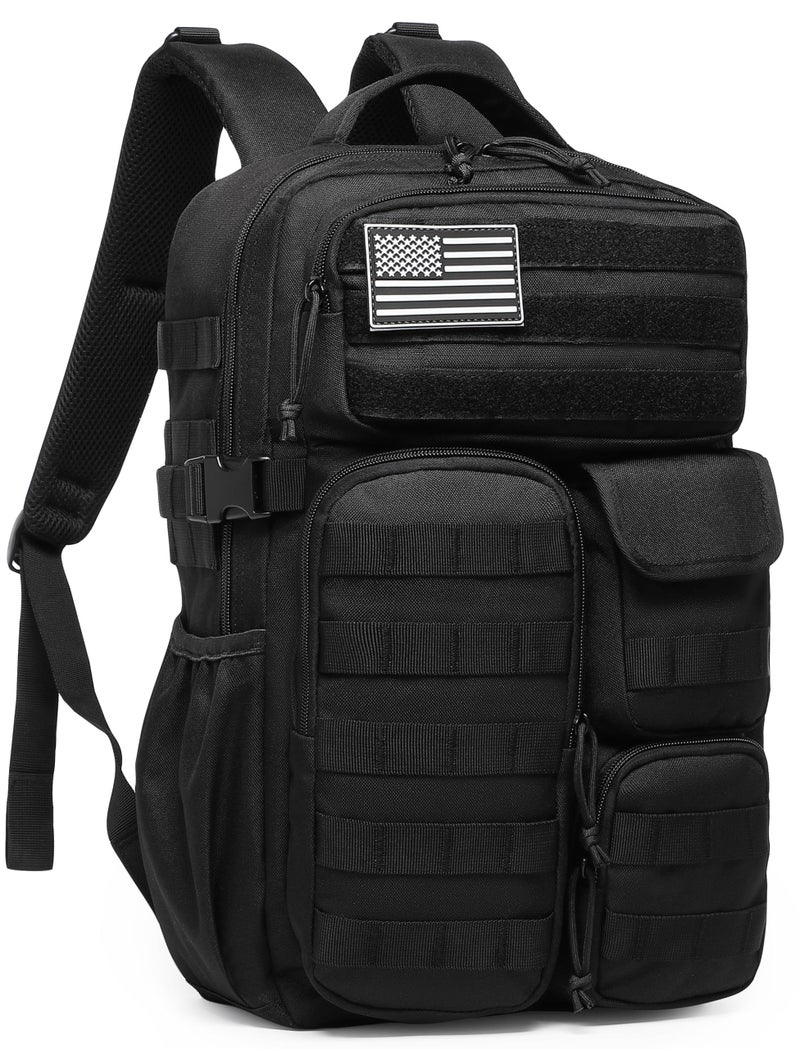 Wotony Tactical Backpack - Military waterproof backpack with multiple pockets and tactical gear for the outdoors (Black, 30L) - Image 3
