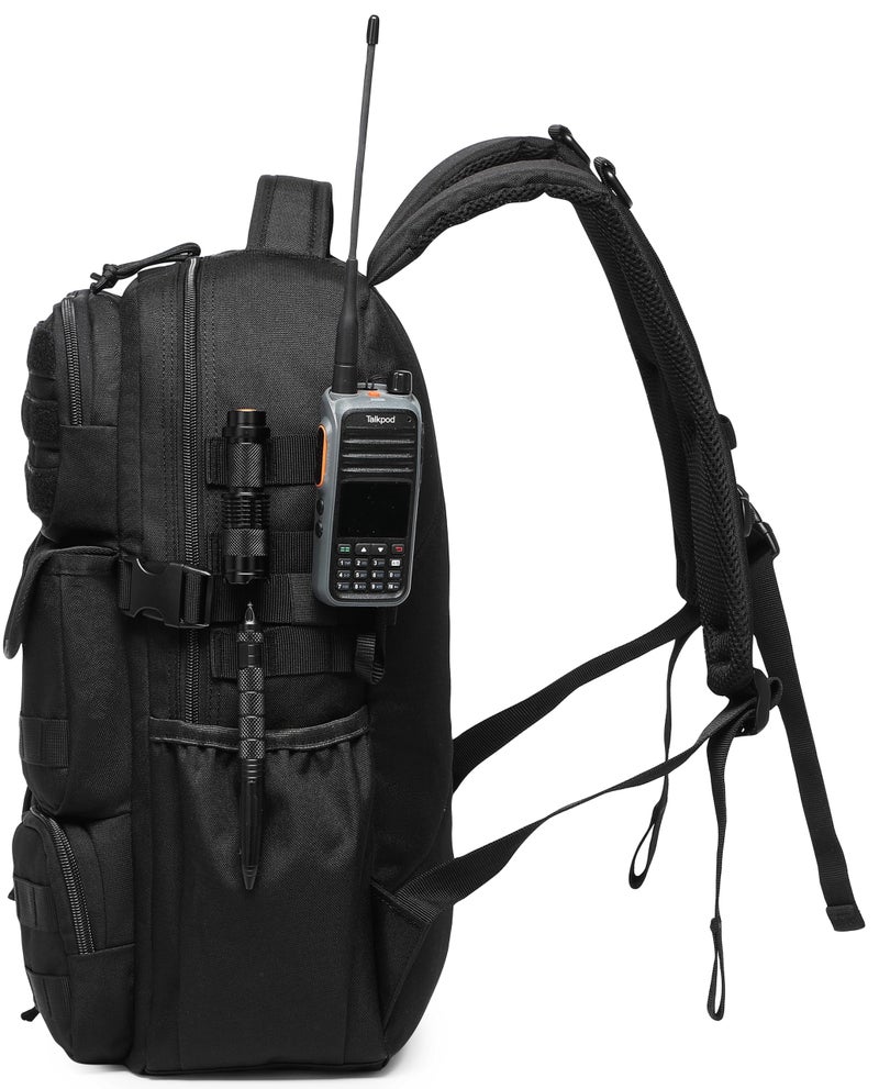 Wotony Tactical Backpack - Military waterproof backpack with multiple pockets and tactical gear for the outdoors (Black, 30L) - Image 2
