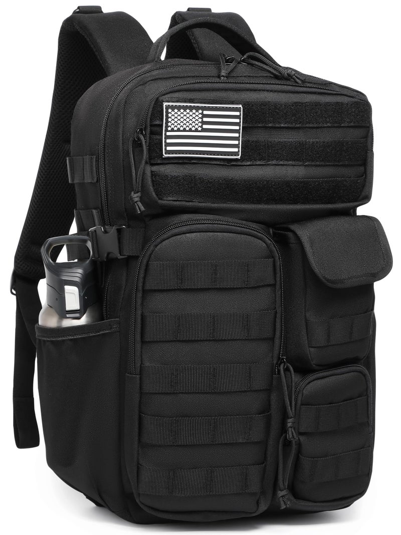 Wotony Tactical Backpack - Military waterproof backpack with multiple pockets and tactical gear for the outdoors (Black, 30L) - Image 1