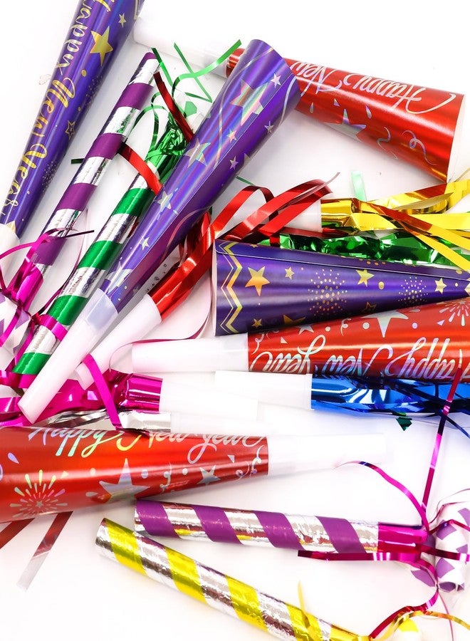 Fancy Land 50 Pack Happy New Year Noise Makers Horns Tassel Squawkers 2026 Colorful Party Noisemaker Set Adults Kids Party NYE Party Favor Supplies - Image 4