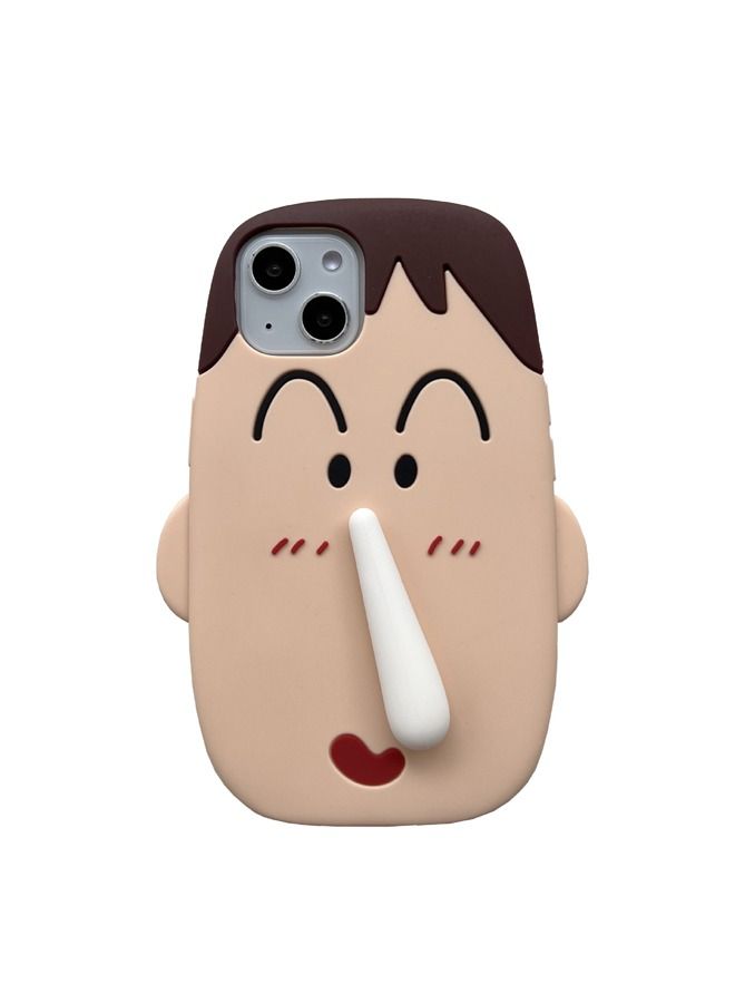 iPhone 14 ProMax Cartoon Characters Shaped Phone Protect Case,  Silicone Soft Phone Cover with Stent - Image 1