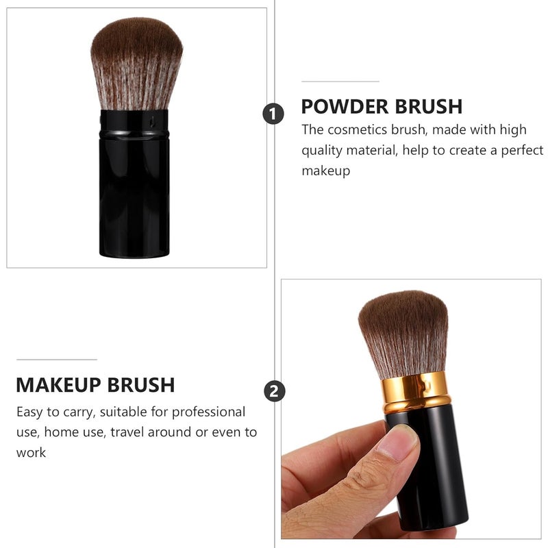 2pcs Portable Blush Powder Brush Set Large Retractable Makeup Brushes for Women, Soft Dense Bristles Foundation Blush Contour Tool for Travel and Daily Use - Image 3