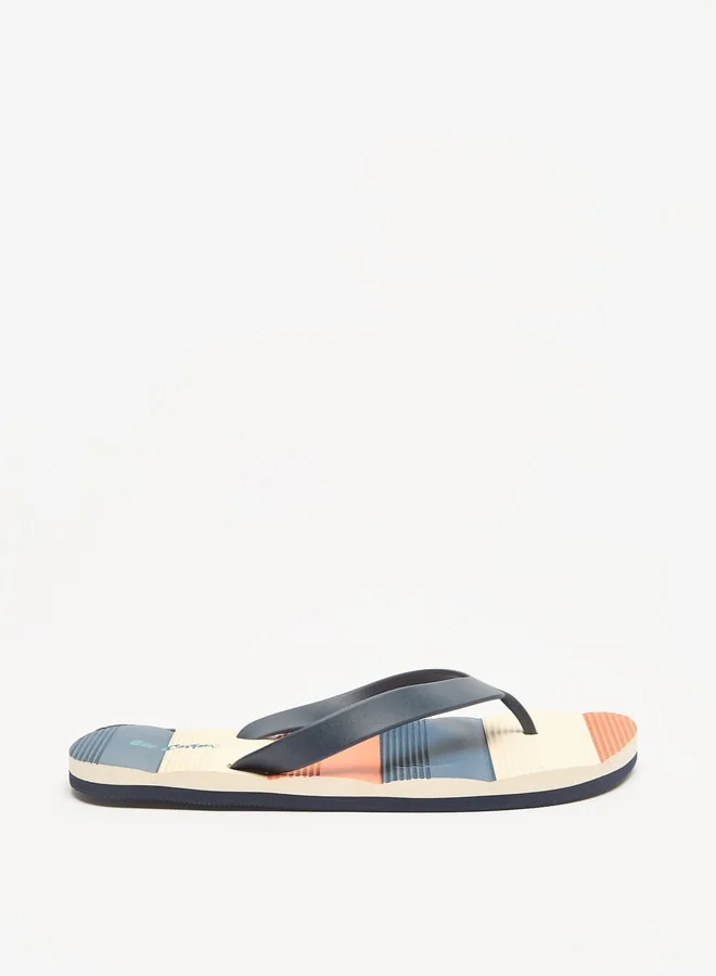 Lee Cooper Men's Striped Slip-On Thong Slippers