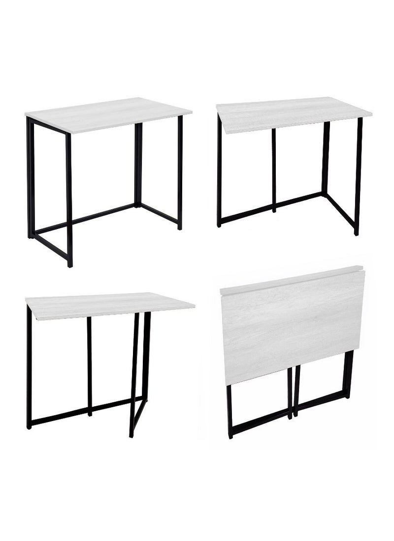 Home Gallery - Foldable Table In Black Powder Coating  White - Image 1