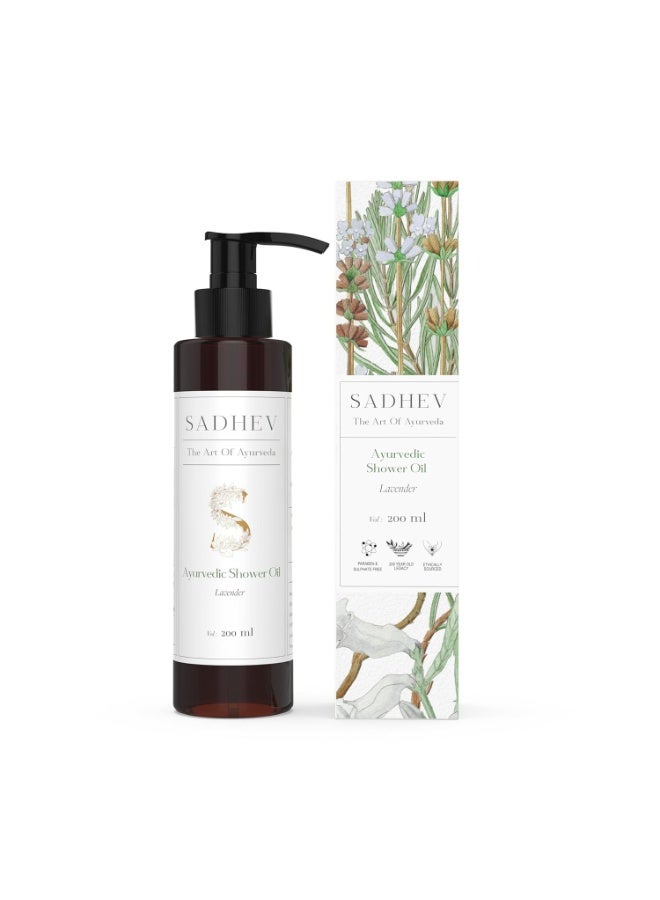 Sadhev's Lavender Shower Oil - 200ml - Image 1