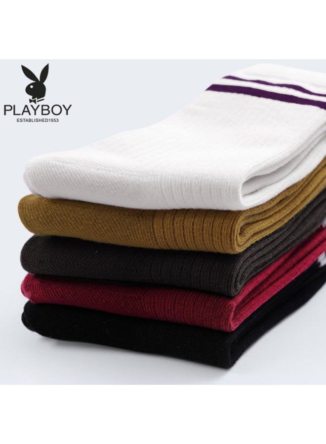 Playboy Women's Korean Style Forest High Tube Socks Long Socks Gray - Image 2