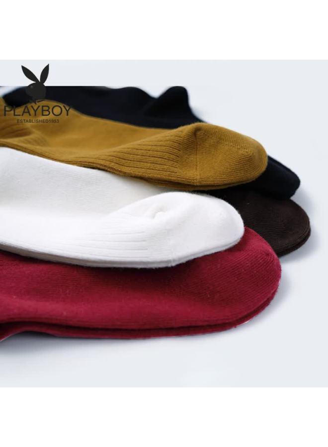 Playboy Women's Korean Style Forest High Tube Socks Long Socks Gray - Image 4