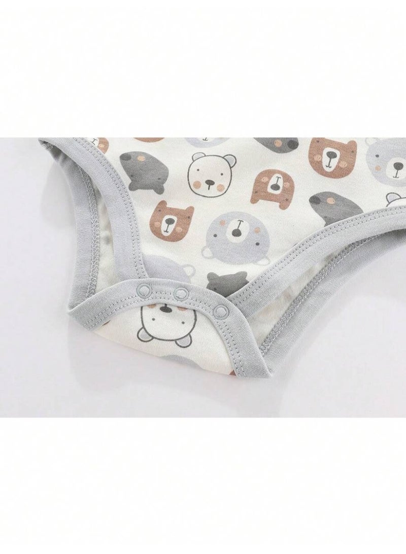 Kisunya Bodysuits For - 4PCS Infant Baby Bodysuits for Babies– Soft Cotton Short Sleeve Onesies with Adorable Cartoon Prints, Unisex Newborn Rompers for All Seasons, Breathable and Comfortable, Ideal for Daily Wear, Sleeping, and Layering  - Image 5