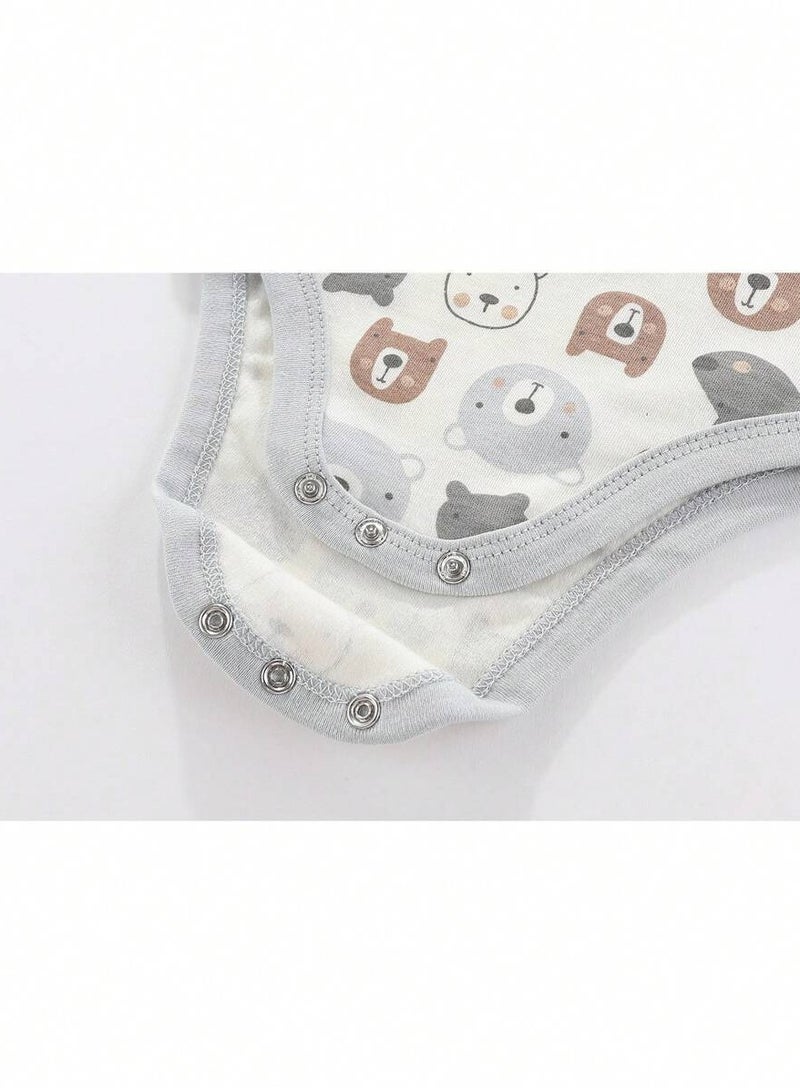 Kisunya Bodysuits For - 4PCS Infant Baby Bodysuits for Babies– Soft Cotton Short Sleeve Onesies with Adorable Cartoon Prints, Unisex Newborn Rompers for All Seasons, Breathable and Comfortable, Ideal for Daily Wear, Sleeping, and Layering  - Image 2