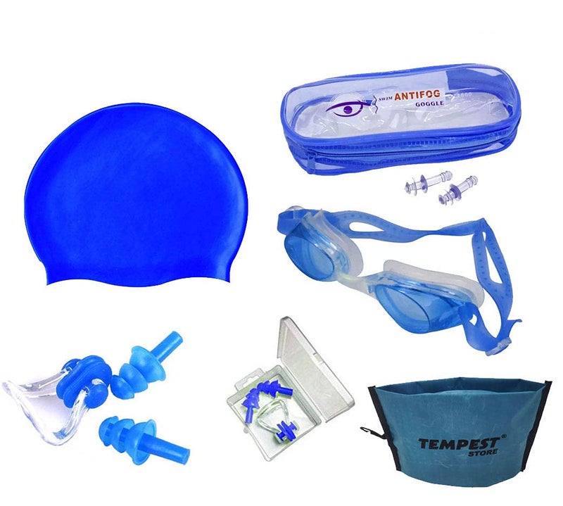 Tempest Swimming Kit for Boys with One piece Half Sleeve Swimming Costume for Boys | Swim Suit | Swimwear | Swimming Dress Goggles Cap Ear Plug Nose Clip with KIT Bag (Multicolor, 3-4 Years) - Image 4