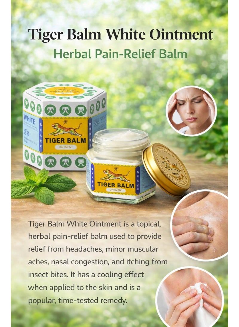 Tiger Balm White Ointment 6 x 19.4g Cooling Pain Relief Balm for Headache Muscle Pain Nasal Congestion Fast Acting Herbal Formula - Image 2