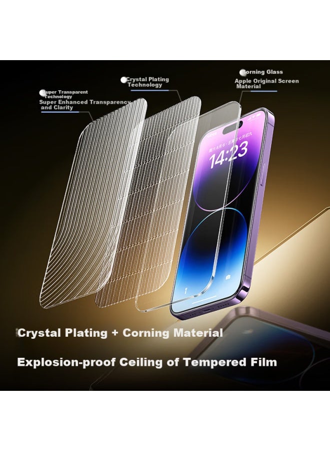 Smartdevil Tempered Glass Screen Protector For Iphone 14 Pro Full Coverage Anti-explosion Anti-drop Anti-fingerprint Dust-free Film - Image 3