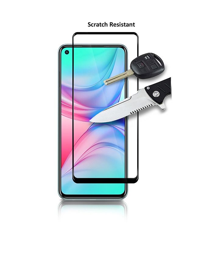 دبليو تيك واقي شاشة زجاجي مقاوم للكسر 5D من Wtech لهاتف انفينيكس هوت 10 - شفاف / أسود - Image 5