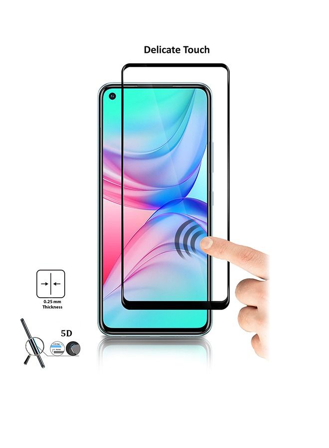 دبليو تيك واقي شاشة زجاجي مقاوم للكسر 5D من Wtech لهاتف انفينيكس هوت 10 - شفاف / أسود - Image 4