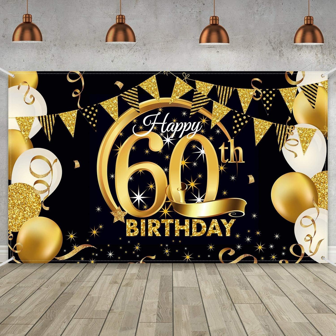 الرائد Al Raied Extra Large 60th Birthday Party Decoration Fabric Banner